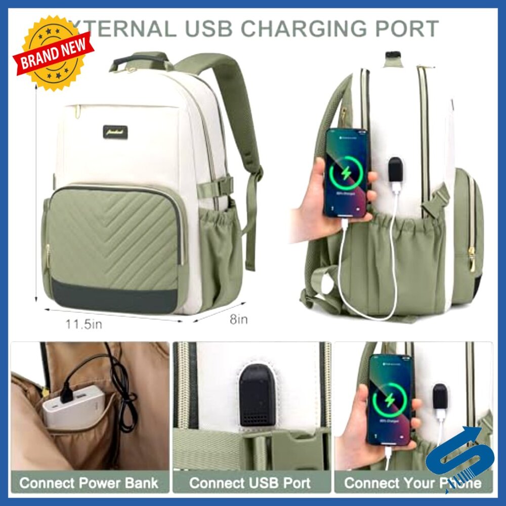 Large Capacity Laptop Backpack with USB Charging Anti-Theft Travel Business - Picture 5 of 6
